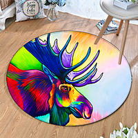 Round 5mm Area Rugs Machine Made Polyster Non Skid Modern 3D miniinthebox