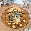 Round 5mm Area Rugs Machine Made Polyster Non Skid Modern 3D miniinthebox