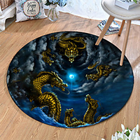 Round 5mm Area Rugs Machine Made Polyster Non Skid Modern 3D miniinthebox
