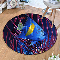Round 5mm Area Rugs Machine Made Polyster Non Skid Modern 3D miniinthebox