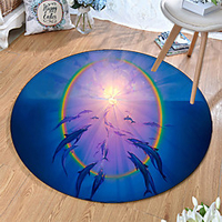 Round 5mm Area Rugs Machine Made Polyster Non Skid Modern 3D miniinthebox