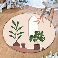 Round 5mm Area Rugs Machine Made Polyster Non Skid Modern 3D miniinthebox
