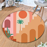 Round 5mm Area Rugs Machine Made Polyster Non Skid Modern 3D miniinthebox
