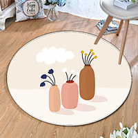 Round 5mm Area Rugs Machine Made Polyster Non Skid Modern 3D miniinthebox