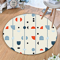 Round 5mm Area Rugs Machine Made Polyster Non Skid Modern 3D miniinthebox