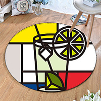 Round 5mm Area Rugs Machine Made Polyster Non Skid Modern 3D miniinthebox