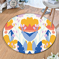 Round 5mm Area Rugs Machine Made Polyster Non Skid Modern 3D miniinthebox