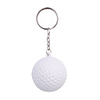 Round Ball Keychain with Soft Plastic Material-White