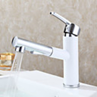 Round Centerset Pull out Ceramic Valve Single Handle One Hole Painting,  Bathroom Sink Faucet