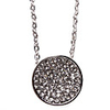 Round Crystal Paved Alloy Necklace(Silver)