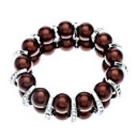 Round Glass Bead With Diamonds Bracelet