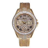 round gold fine grain broadband copper diamond watch miniinthebox