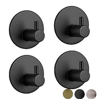 Round Hooks 4 Pieces Self-adhesive Durable 304 Stainless Steel Wall Hangers Waterproof Rustproof for Kitchen Bathrooms 3M miniinthebox