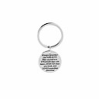 round key ring always remember you are braver pendant inspirational keychain (one size,  silver2)