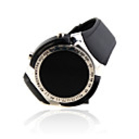 Round LED Fashion Wrist Watch with Weekday Display Silicone Band