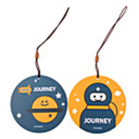 Round Outer Space Travel Tag