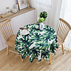 Round Waterproof Idyllic Green Tablecloth Monstera Plant