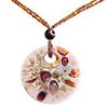 Roundness Pattern Colored Glaze a String of Beads Necklace