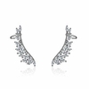 royal amoyy ear cuff earrings for women and girls,  925 sterling silver ear crawler,  angel wing ear climber earrings,  silver