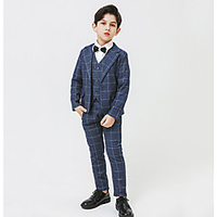 Royal Blue Linen / Cotton Blend Ring Bearer Suit - 1 set Includes Coat / Vest / Pants