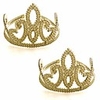 royal queen crown - 2 gold tiaras - plastic costume crowns - homecoming queen - princess dress up