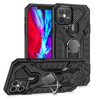 Rugged Armor Phone Case For iPhone 12 Pro Max 11 SE 2020 X XR XS Max 8 7 Metal Ring Bracket Protection PC Back Cover miniinthebox