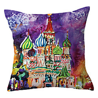 Russia View Double Side Cushion Cover 1PC Soft Decorative Square Throw Pillow Cover Cushion Case Pillowcase for Sofa Bedroom Livingroom Outdoor Superior Quality Machine Washable Outdoor Cushion for Sofa Couch Bed Chair miniinthebox