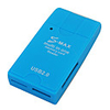 S-Max All-in-1 USB 2.0 SDHC SD/MMC/RM MMC/TF/MS/Micro MS (M2) Card Reader (Blue)