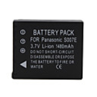 S007E Compatible 3.7V 1480mAh Battery Pack for Panasonic DMC-TZ1 and More