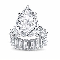 s925 sterling silver ring pear-shaped cz cubic zirconia or gold-plated sterling silver princess square cut ring,  gift engagement wedding ring