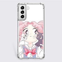 Sailor Moon Cartoon Characters Phone Case For S22 S21 S20 Plus Ultra FE A72 A52 A42 S10 S9 S8 S7 Plus Edge Unique Design Protective Case Shockproof Dustproof Back Cover TPU miniinthebox