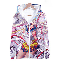 sailor moon pullover casual hooded jacket popular zipper sweatshirt trendy style jacket printing coat unisex (color: a01,  size: xs) miniinthebox