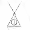 sakytal deathly hallows triangle pendant neckalce gold vintage collar sweater necklaces chain for women and girls (silver) miniinthebox