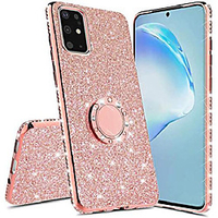 samsung galaxy a71(5g) phone case, glitter sparkle bling kickstand case shiny crystal rhinestone diamond 360 degree ring grip magnetic bracket phone cover for samsung galaxy a71 5g hh rose gold miniinthebox