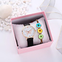 SANDA Kids Quartz Watches Quartz Butterly Style Classic Chronograph Analog Black Blushing Pink / PU Leather