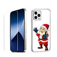 Santa Claus Case For iPhone 12 iPhone 11 iPhone 12 Pro Max Unique Design Protective Case with Screen Protector Shockproof Back Cover TPU