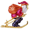 Santa Claus Skiing Alloy Zircon Acrylic Brooch