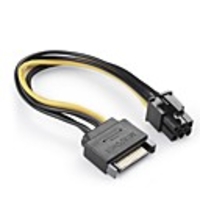 SATA Power Port 15p Male to 6P Female Power Extension Cable