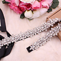 Satin / Tulle Wedding / Party / Evening Sash With Belt / Appliques / Crystals / Rhinestones Women