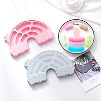 Sausage Kitchen Mold Food Mould 2 Piece Rainbow Sausages Steaming Sausages Bowel Abrasive Silicone for Children Baby Lunch miniinthebox
