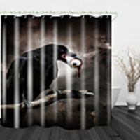 Scary Eyes Crow Digital Print Shower Curtain English Green Leaf Digital Printing Shower Curtain Shower Curtains amp; Hooks Modern Polyester New Design