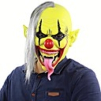 Scary Joker Circus Clown latex mask Horrible Halloween Demon Devil Costume hood Purim Carnival parade Cosplay party tricky props