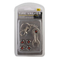Schrader Steel Spanner Keychain with Dust/Valve Caps