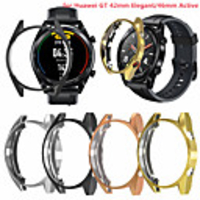 Screen Protector Case for Huawei Watch GT Active 46MM/Elegant 42MM TPU Rugged Bumper Case Cover All-Around Protective Plated Bumper Shell Accessories Scratch-Proof Compatible