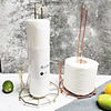 Scroll Collection Bath Tissue Reserve,  Metal Toilet Paper Roll Holder and Organizer,  Kitchen and Bathroom Storage,  Gold Rose Gold