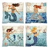 Sea Double Side Cushion Cover 4PC Soft Decorative Square Throw Pillow Cover Cushion Case Pillowcase for Sofa Bedroom Superior Quality Machine Washable miniinthebox