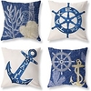 Sea Double Side Cushion Cover 4PC/set Soft Decorative Square Throw Pillow Cover Cushion Case Pillowcase for Sofa Bedroom Superior Quality Machine Washable miniinthebox