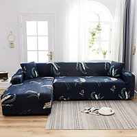 Sea Grass Print Dustproof All-powerful Slipcovers Stretch L Shape Sofa Cover Super Soft Fabric Couch Cover Sofa Furniture Protector with One Free Boster Case miniinthebox