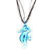 Sea Horse Glaze Ribbon Necklace (Assorted Color)