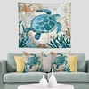 Sea Turtle Tapestry with 2 Cushion Covers Set of 3 Wall Hanging Tree Trippy Tapestry Meditation Home Room Decoration Tapestries Backdrop Gift miniinthebox